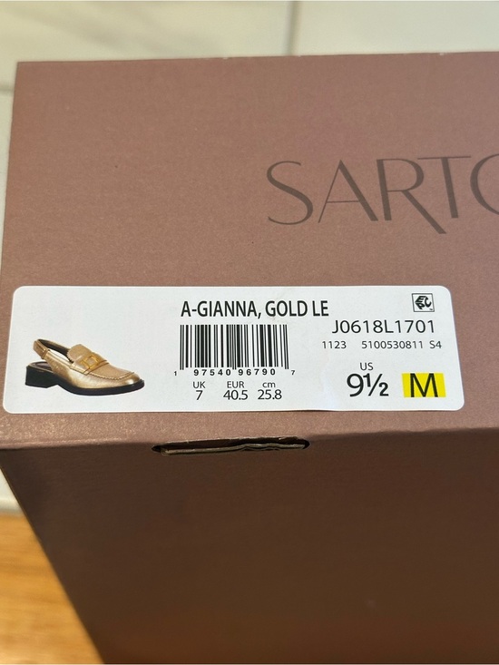 Sarto By Franco Sarto A-Gianna Slingback Loafer In Gold Leather size 9.5 M main image 4